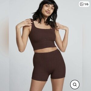 YouSwim two piece bikini shorts set in espresso